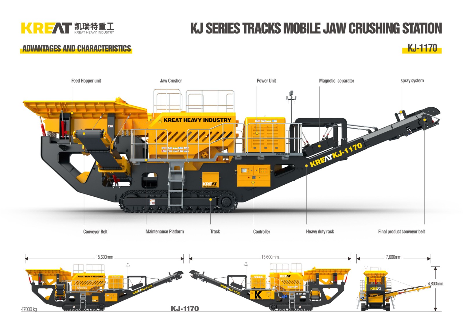 Tracks Mobile Jaw Crushing KJ-1170