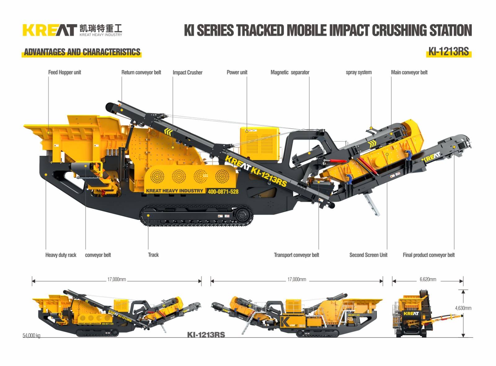 Tracks mobil impact crushing KI-1213RS